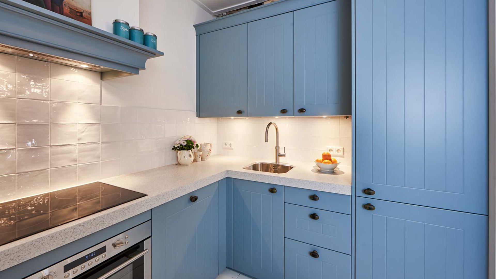 Rustieke blauwe keuken