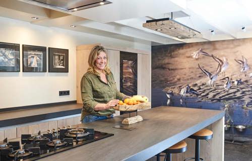 Luxe keuken met eiland, klant