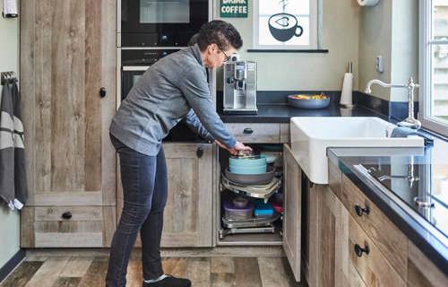 Houten keuken, klant
