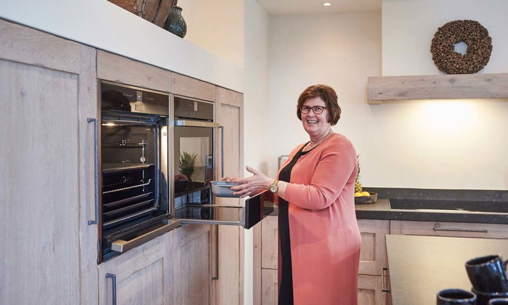 Massief houten keuken, klant