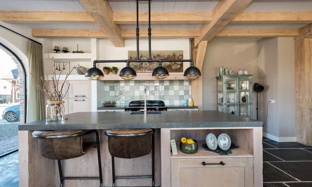 Landelijke keuken op maat Zuid-Holland, van massief hout