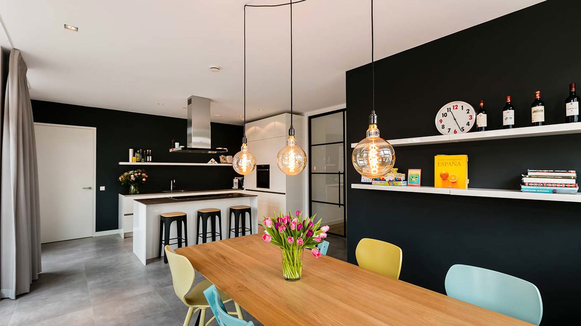 Groene kleur moderne keuken