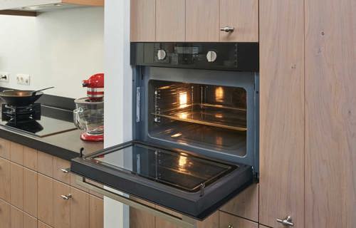 Houten hoekkeuken oven