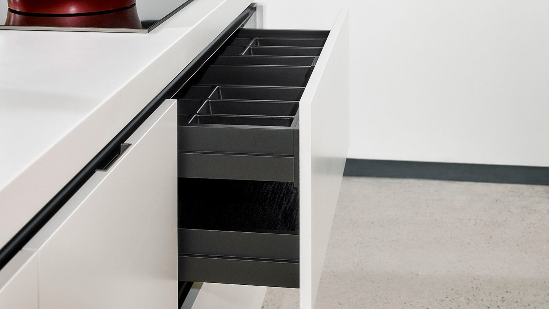 Eilandkeuken met luxe lades en binnenlade