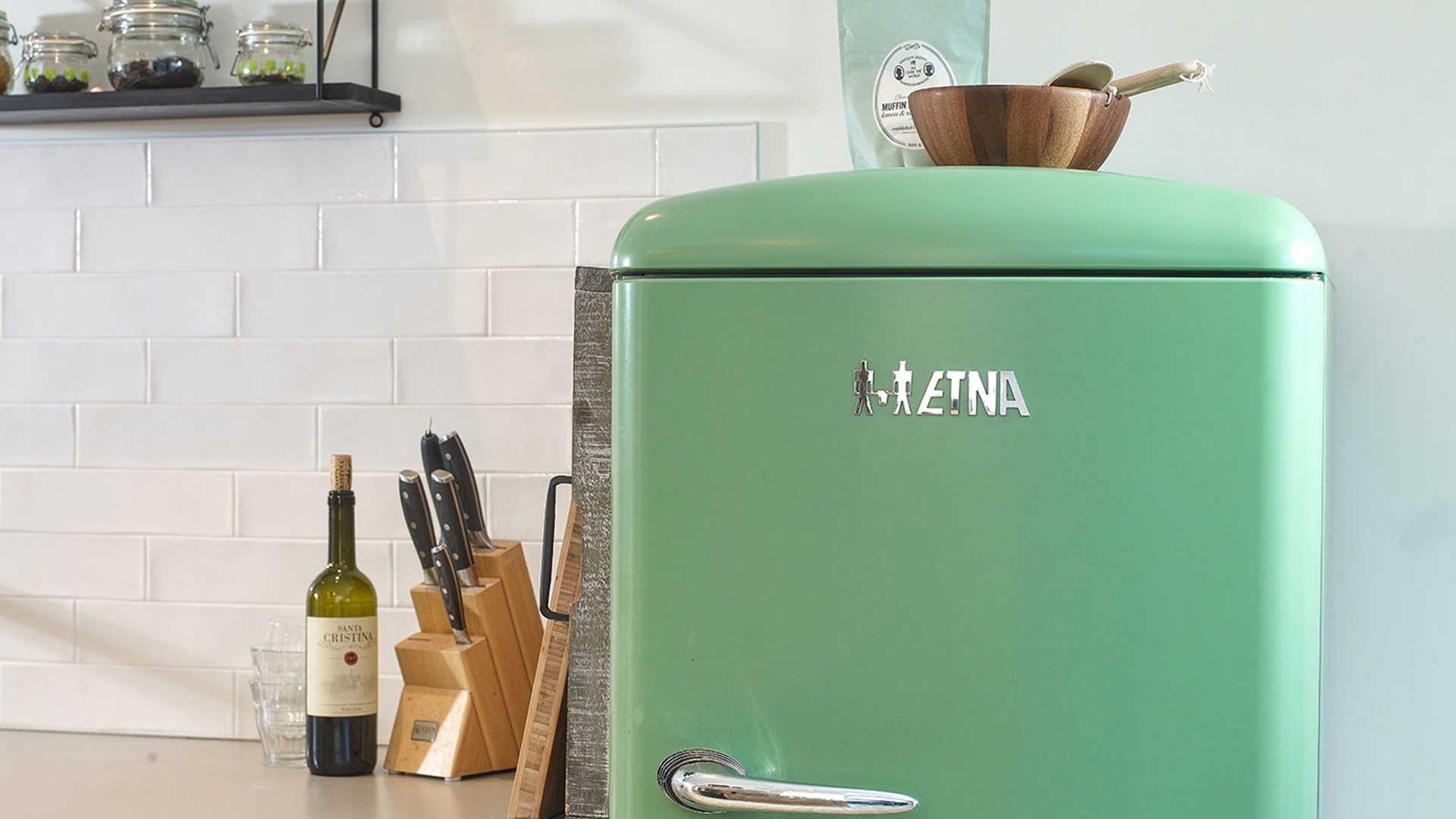 Houten moderne keuken Rotterdam, koelkast