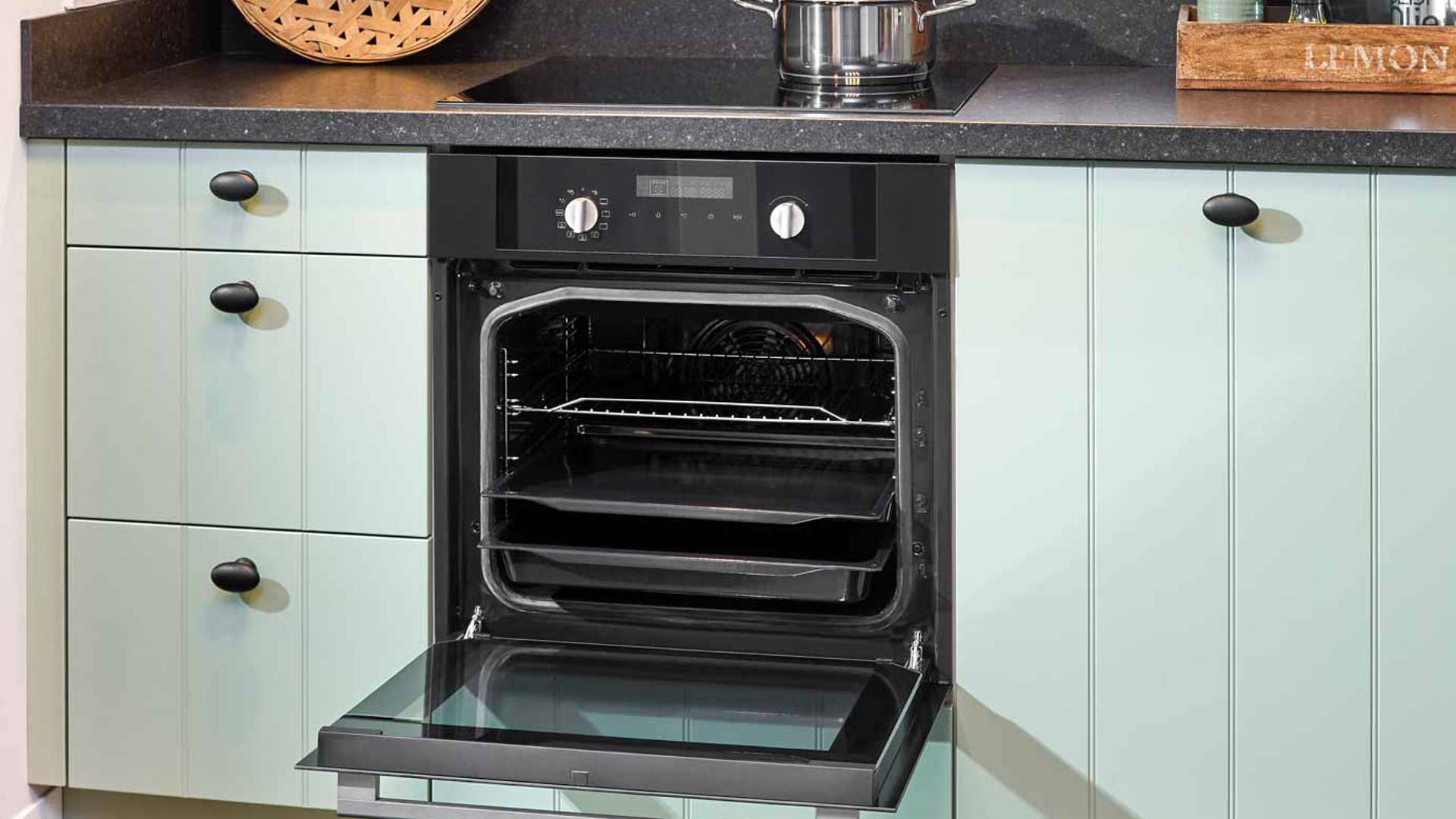 Landelijk groene keuken, oven
