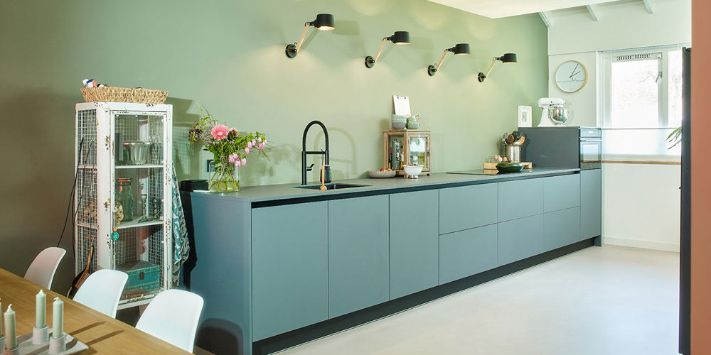4 Moderne groene keuken Mijdrecht, greeploos