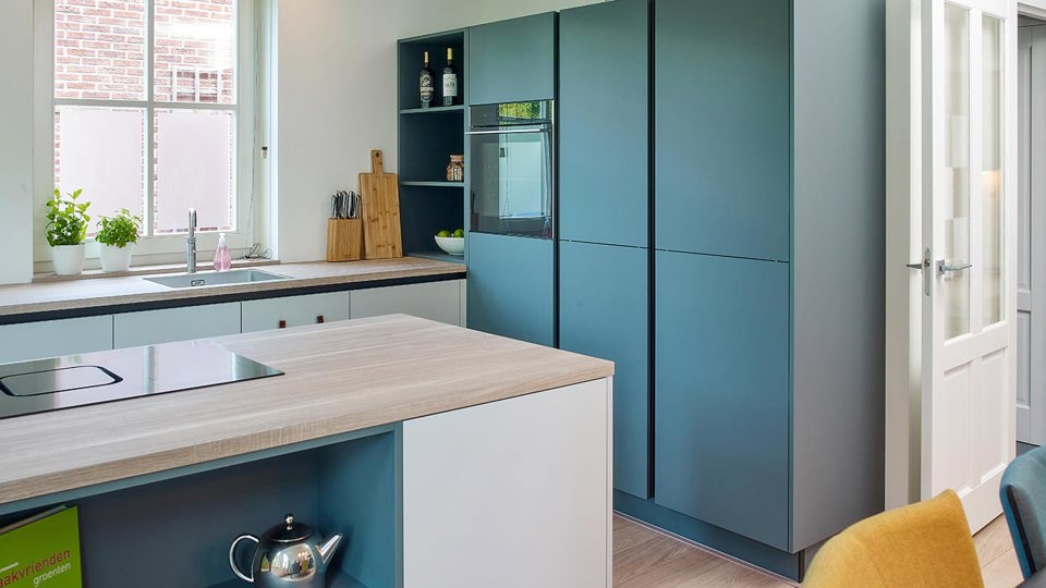 Groene keuken greeploos