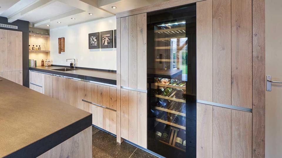 Houten keuken greeploos