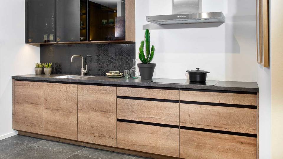 Moderne houten keuken