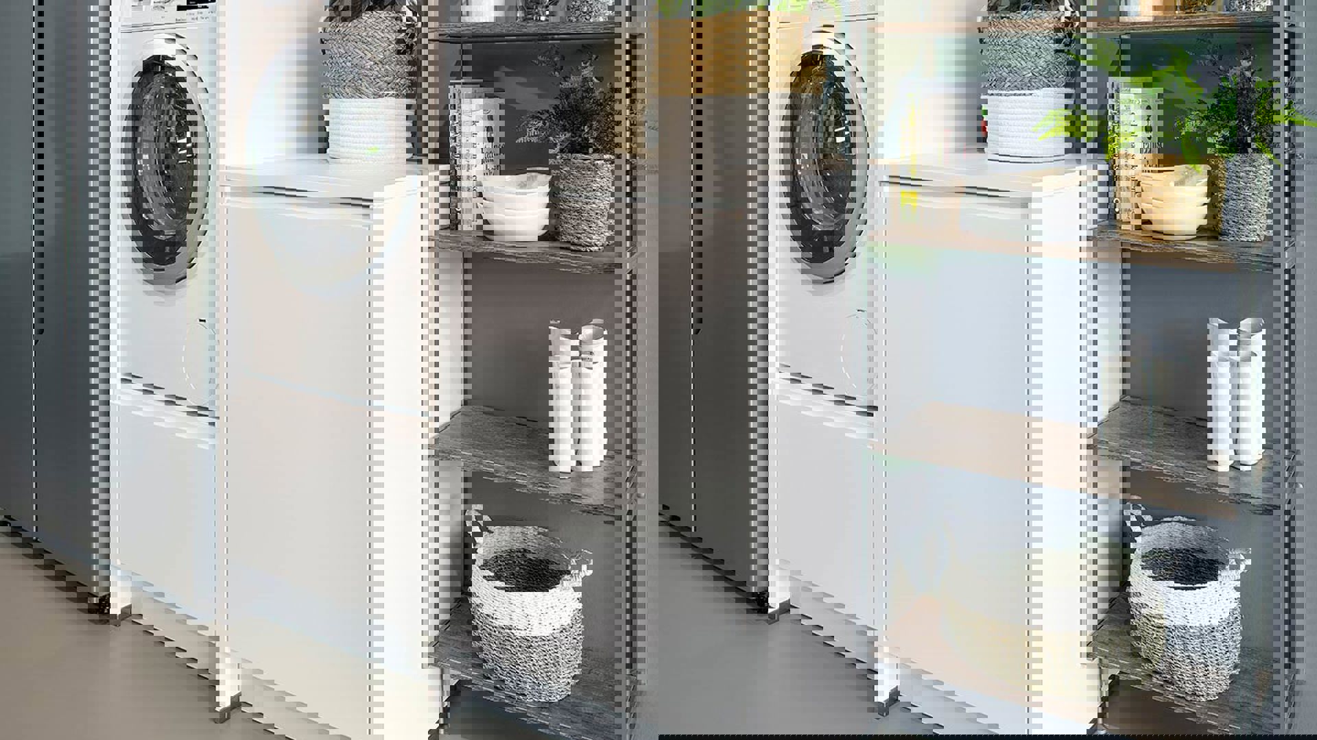 Parallelle keuken, kastenwand bijkeuken