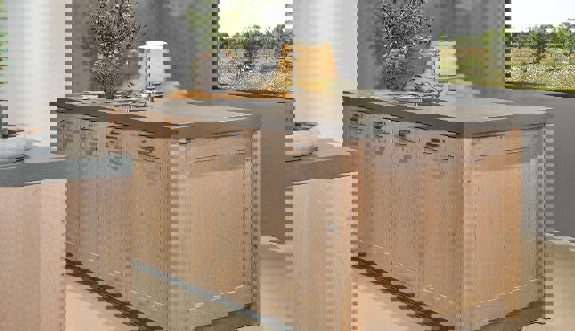 Massief eiken keuken, eiland
