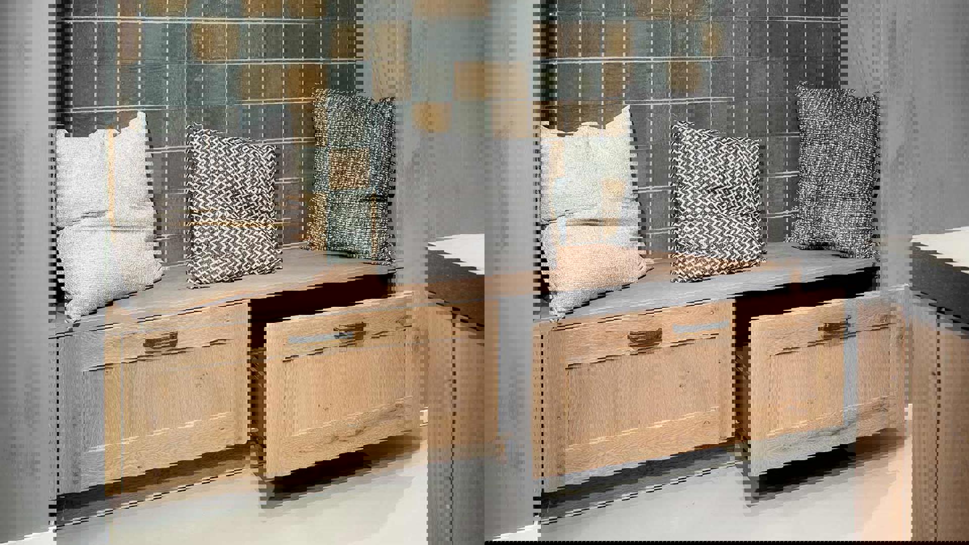 Massief eiken keuken, brede lades