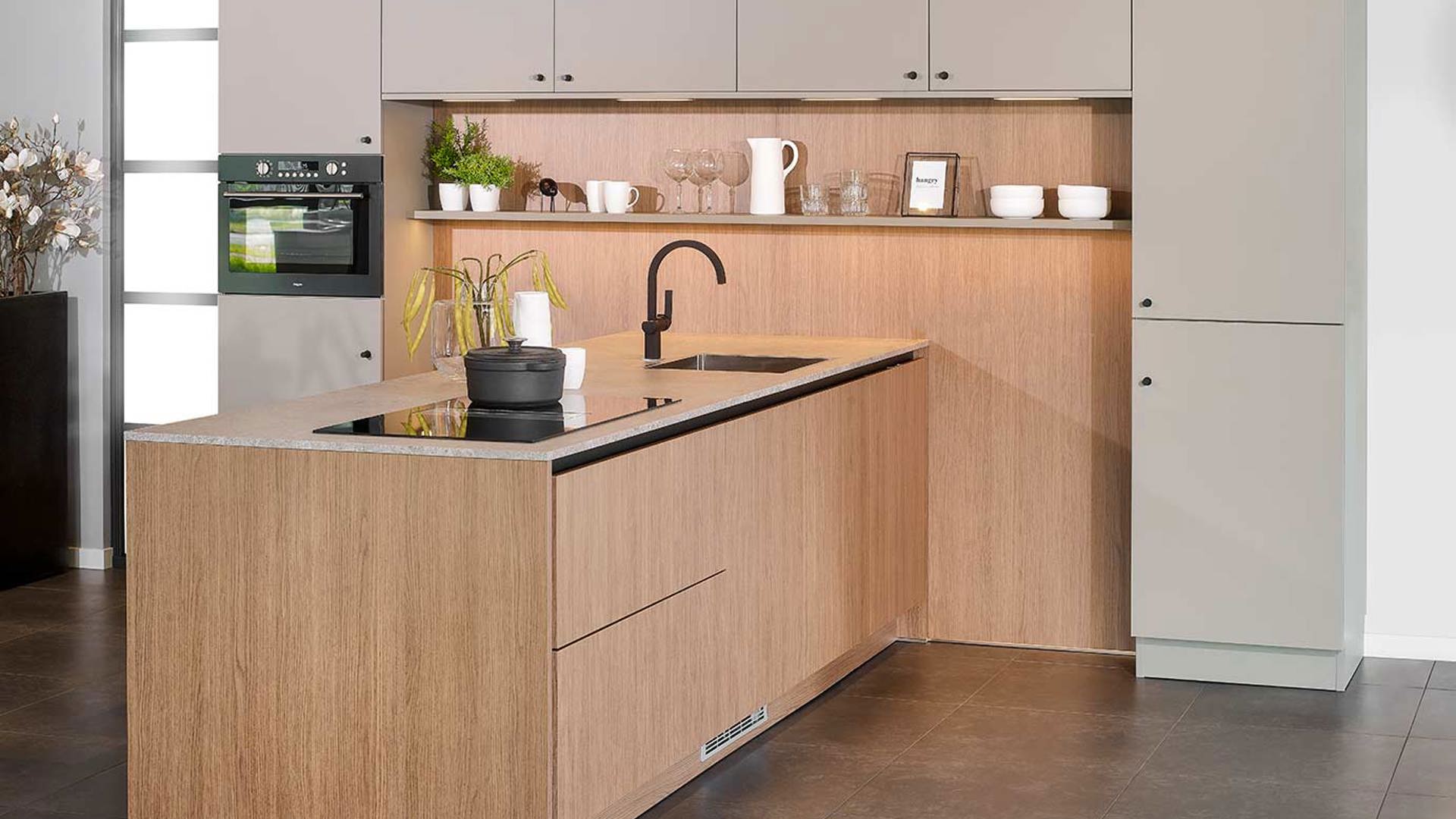 Houten keuken schiereiland