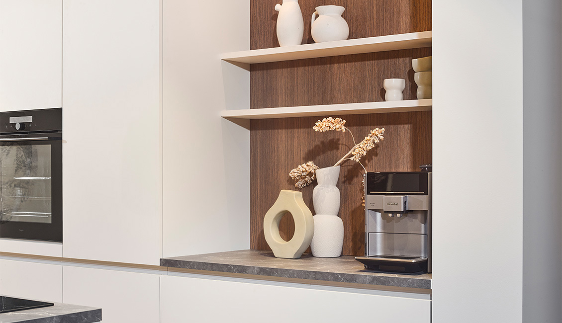 Koffiecorner in moderne keuken