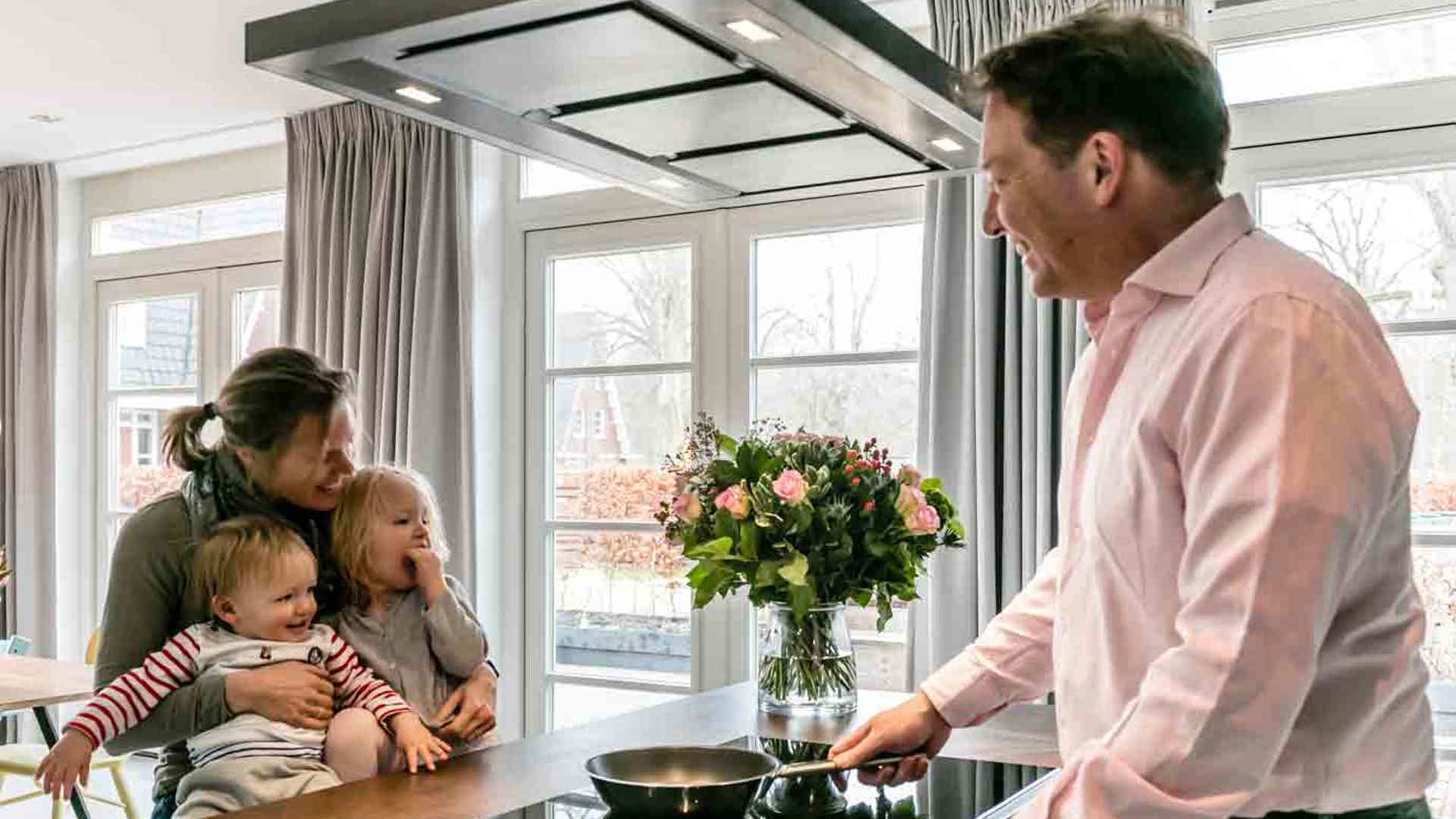 Keuken met kookeiland Bloemendaal, gezin