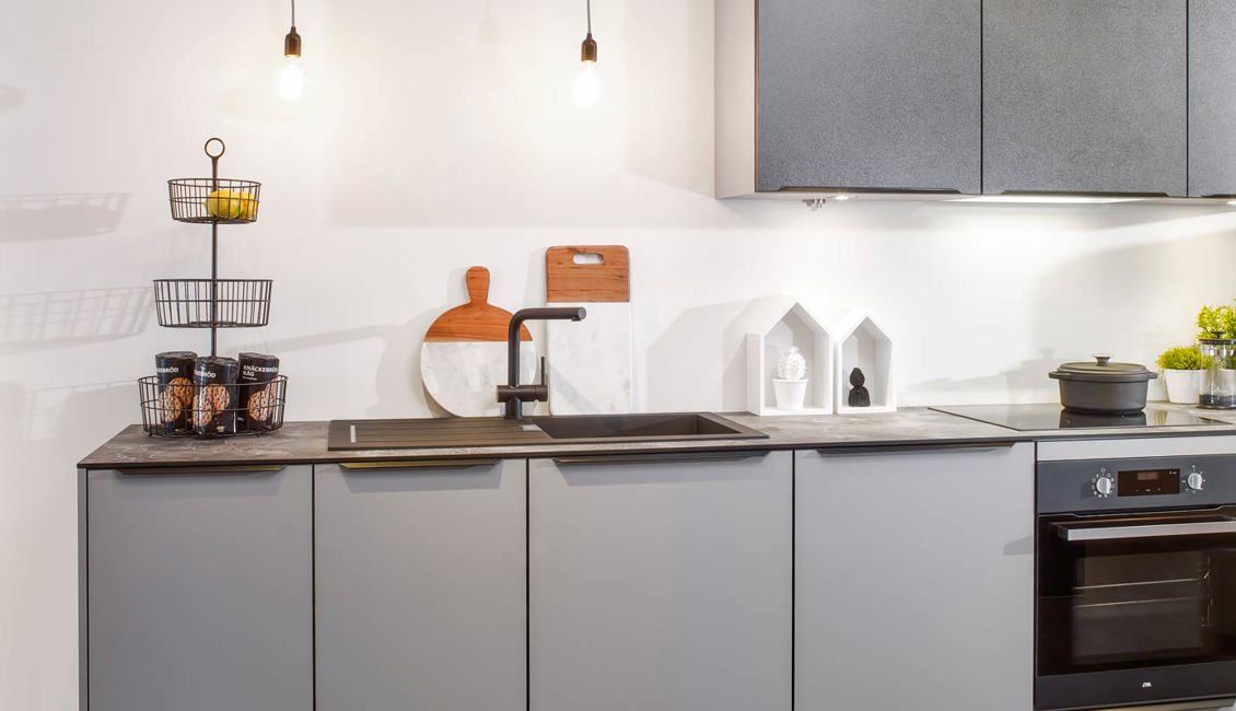 Rechte Keuken met bovenkastjes