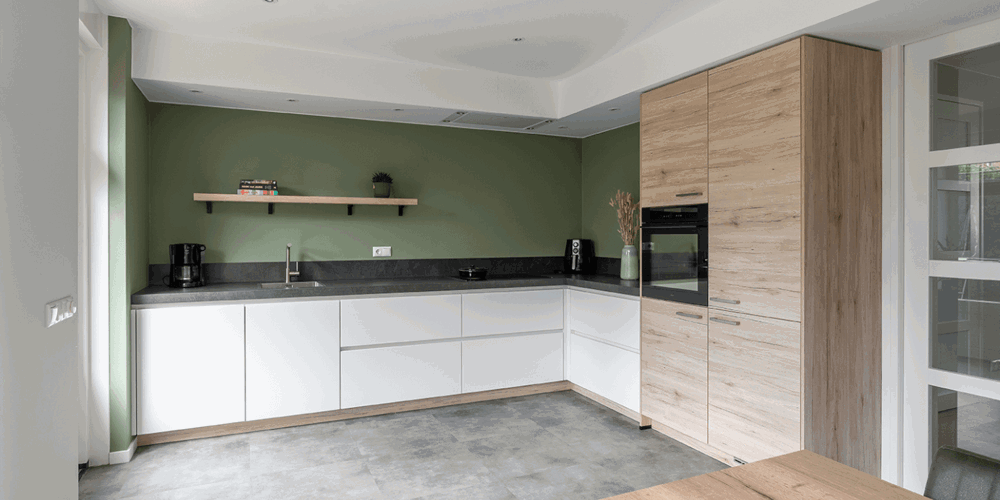 1 Witte Keuken Met Hout