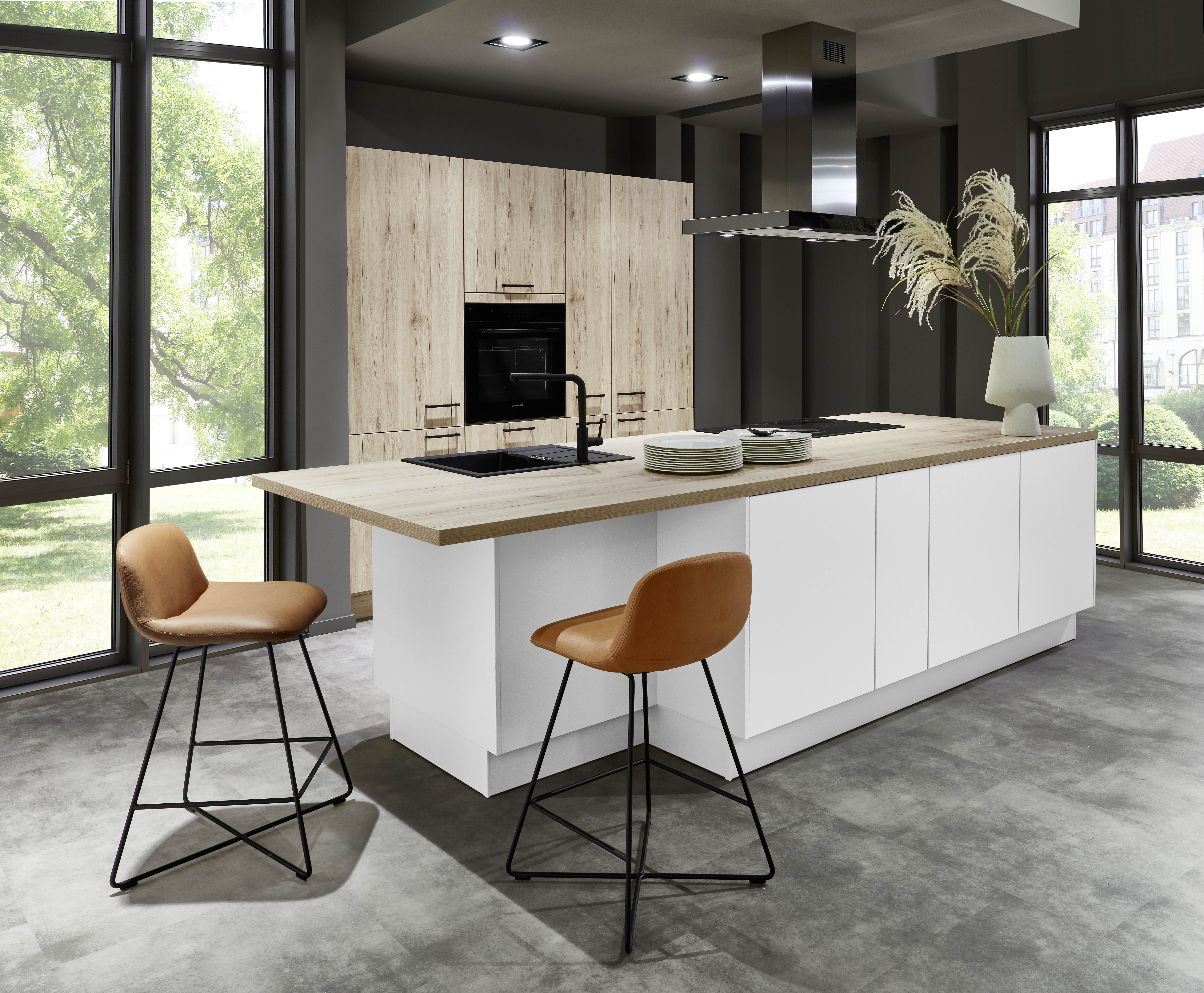 Witte Moderne Keuken Met Hout