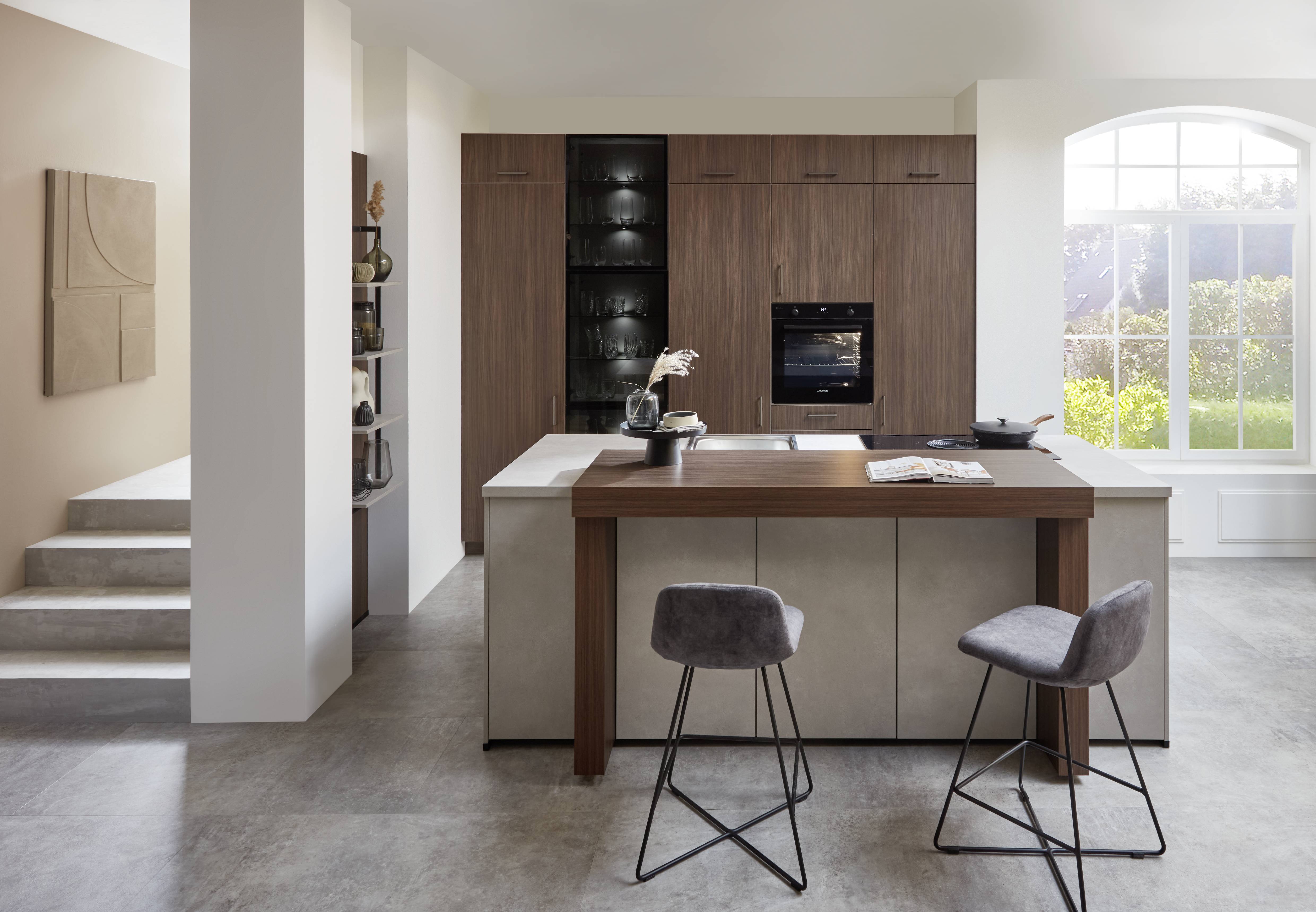 Japandi Scandinavische Keuken Met Kookeiland En Bar